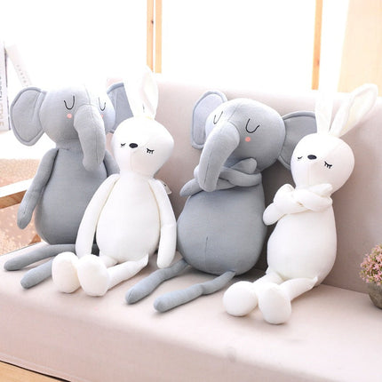 1pc 50cm 2 Patterns Cute Elephant Bunny Doll Simulation plush stuffed toys Baby soothing dolls Smooth feel High quality fabric