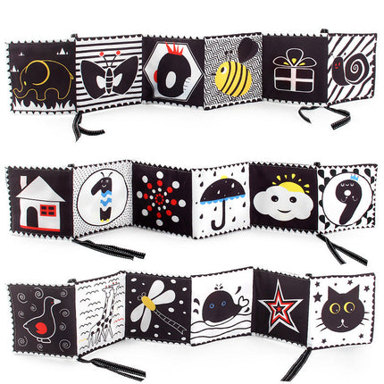 Baby Crib Early Education Educational Toys Double-sided Black And White Cloth Book