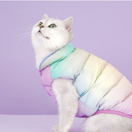 Colorful Pet Vest Top Cat Warm Winter Fashion Clothes Teddy Dog Clothing