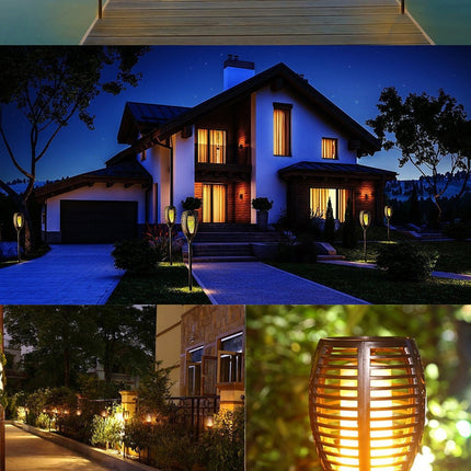 LED Solar Flame Flickering Lawn Lamps Led Torch Light Realistic Dancing Flame Light Waterproof Outdoor Garden Decor Flame Lamp