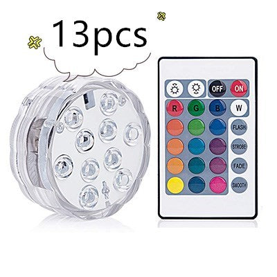 3 LEDs Underwater Light 16 Colors RGB IP68 Waterproof Swimming Pool Light RF Remote Control Submersible Lights For Pond Vase