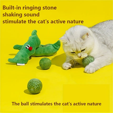 Pet Toys Bite Resistant Sisal Toy Ball Pea-pod Toy Cat Toy Storage Cat Self Hi Toy Pet Supplies