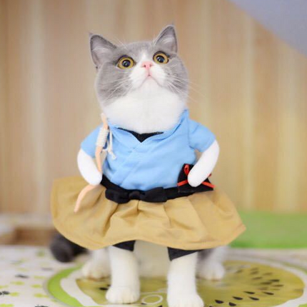 Funny Cat Costume Uniform Suit Cat Clothes Costume Puppy Clothes Dress Up Costume Party Clothing For Cat Cosplay Clothes