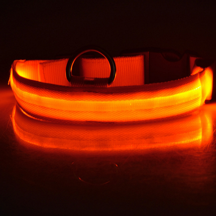 Nylon LED Pet Dog Luminous Collar Night Safety Flashing Glow in Dark Dog Cat Leash Adjustable Pet Supplies