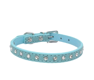 Diamond-studded pet collar shiny row of diamond rhinestone dog ring microfiber soft and comfortable collar dog supplies