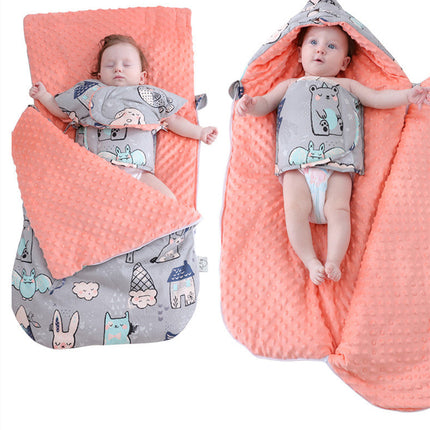 Newborn Baby Blanket Warm Fleece Stroller Cover Quilt