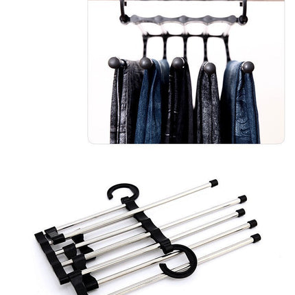 5 In 1 Wardrobe Hanger Multi-functional Clothes Hangers Pants Stainless Steel Magic Wardrobe Clothing Hangers For Clothes Rack