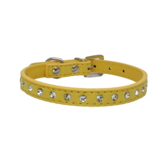 Diamond-studded pet collar shiny row of diamond rhinestone dog ring microfiber soft and comfortable collar dog supplies