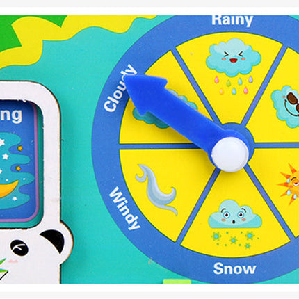 Montessori Wooden Toys Baby Weather Season Calendar Clock Time Cognition Preschool Educational Teaching Aids Toys For Children