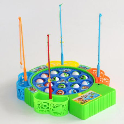 Electric music spinning fishing set baby puzzle toy wholesale boys and girls children fishing toys