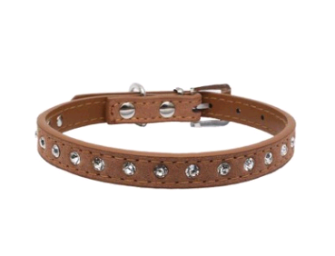 Diamond-studded pet collar shiny row of diamond rhinestone dog ring microfiber soft and comfortable collar dog supplies