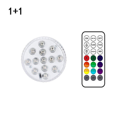 13 Led Submersible Light for Swimming Pool Garden Fountain Bathroom IP68 Waterproof Underwater Lamp with Suction Cup RF Remote