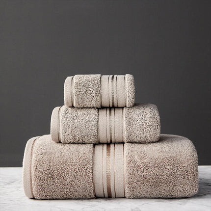 Pure Color Thick Cotton Bath Towel Set Towel Set Increased Pure Cotton Beach Towel Beauty Salon Bath Towel