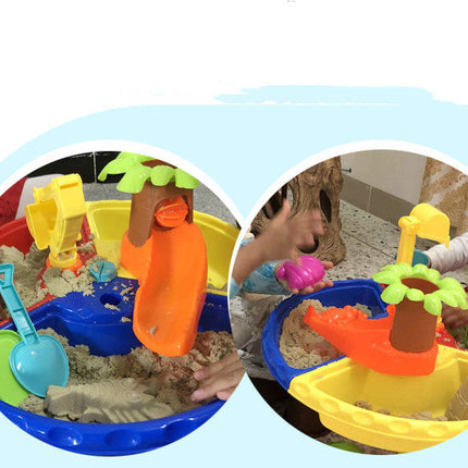 Water Table Set Summer Sand And Water Table Box Baby Kids Children Outdoor Beach Waterwheel Toys Family Play Set