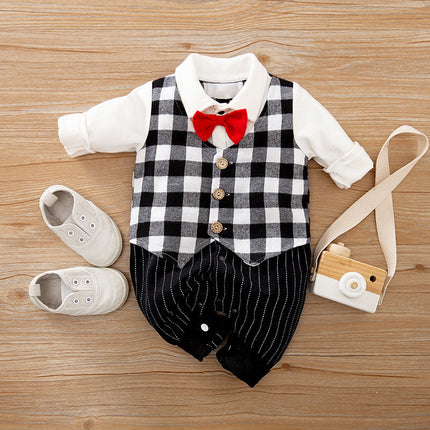 Baby Jumpsuit Spring And Autumn Models Foreign Trade Gentleman Baby Clothes Long-Sleeved Baby Clothes Baby Clothes