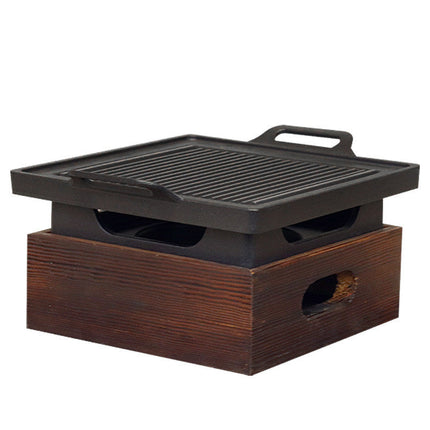 Wooden Seat Korean Style Grill Pan Grill Household Smokeless