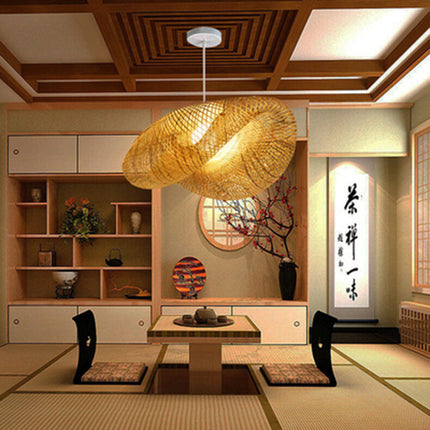 Bamboo Chandelier Chinese Zen Tea Room Lamp