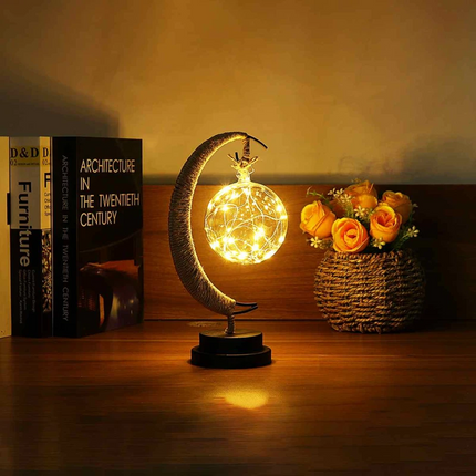 Led Moon Light Wrought Iron Ornament Light Star Shape Copper Wire Light Decorative Light USB Battery