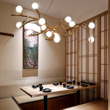 Restaurant Chandelier Decorative Tree Branch Lights Zen Japanese Wabi-sabi Wind Lamps