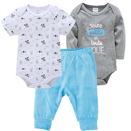 Solid Color Korean Newborn Baby Clothes Kids Set