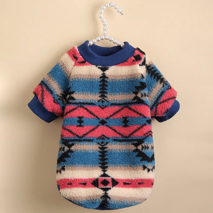 Dog Clothes Cute Stripes Fleece Sweatshirt Clothes