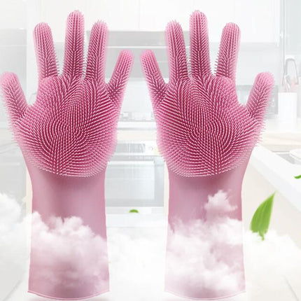 Silicone Heat-resistant Cleaning Brush Scrubbing Gloves