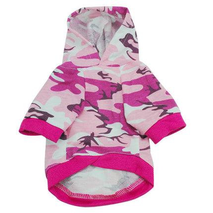 Dog clothing cotton camouflage hooded sweater