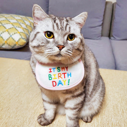 Factory Wholesale Direct Supply Pet Cat Bib Holiday Birthday Bib Pet Supplies Bib Triangle Scarf