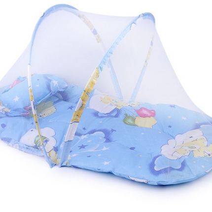 Portable Foldable Baby Kids Infant Bed Dot Zipper Mosquito Net Tent Sleeping Cushion