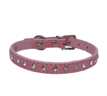 Diamond-studded pet collar shiny row of diamond rhinestone dog ring microfiber soft and comfortable collar dog supplies