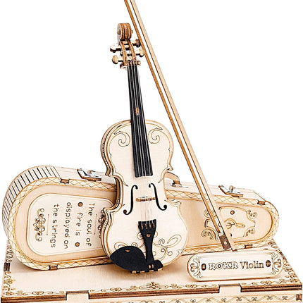 Robotime ROKR Violin Capriccio Model 3D Wooden Puzzle Easy Assembly Kits Musical DIY Gifts For Boys&Girls Building Blocks TG604K