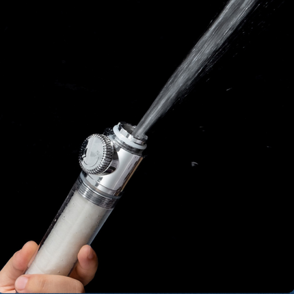 Pressurized Nozzle Turbo Shower Head One-Key Stop Water Saving High Pressure Shower Head Magic Water Line Bathroom Accessor