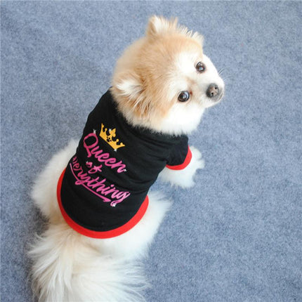 Pet Dog Cotton Printed Breathable Black T-shirt