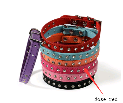 Diamond-studded pet collar shiny row of diamond rhinestone dog ring microfiber soft and comfortable collar dog supplies