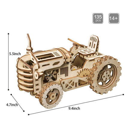 Robotime ROKR Mechanical Gear Drive Tractor DIY Model Building Kit