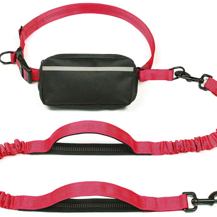 Pet Supplies Multi-functional Waist Pack Rope Reflective Sling Dog Hand Holding Rope Stretch Leash