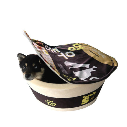 Design Instant Noodle Dog Round Closed Cat Litter Cute Shiba Inu Pet Supplies