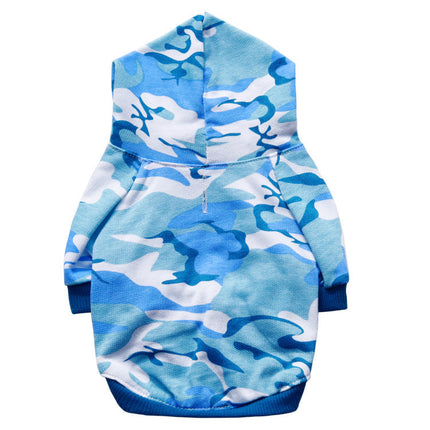 Dog clothing cotton camouflage hooded sweater