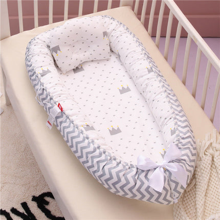 Baby Removable and Washable Bed Crib Portable Crib Travel Bed for Children Infant Kids Cotton Cradle