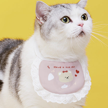 Pet Cat Supplies Saliva Towel Collar Bib Cute