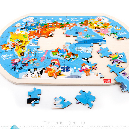 Wooden Puzzle World Children's Toys Gift Baby Educational Toys