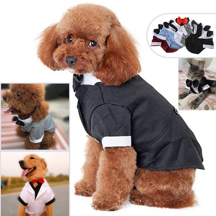 Pet Clothes Big Dog Dress Pet Clothing Puppy Suit Bow Tie