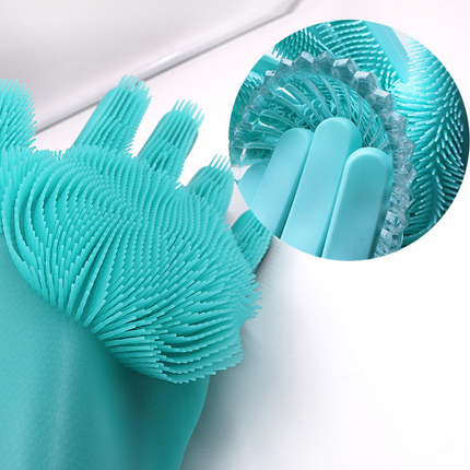 Silicone Heat-resistant Cleaning Brush Scrubbing Gloves