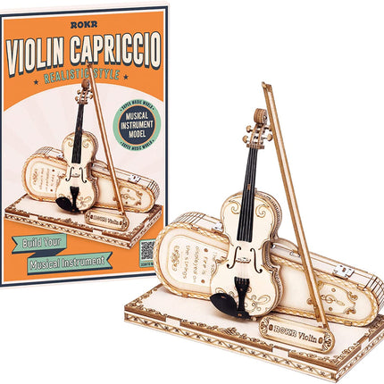 Robotime ROKR Violin Capriccio Model 3D Wooden Puzzle Easy Assembly Kits Musical DIY Gifts For Boys&Girls Building Blocks TG604K