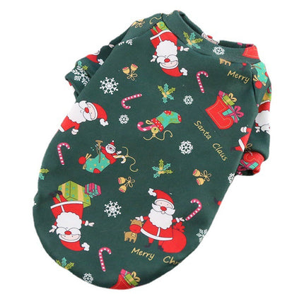 Plush Christmas Print Sweater Spring, Autumn And Winter Dog Clothes