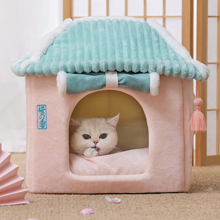 Cat House Removable And Washable Cat Bed Pet Supplies Enclosed Cat House Villa