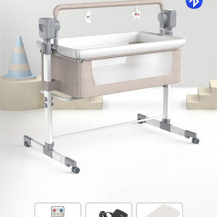 Portable Baby Bed Electric Bassinet Splicing Bed Foldable Newborn Baby Bedside Bed Baby Bed