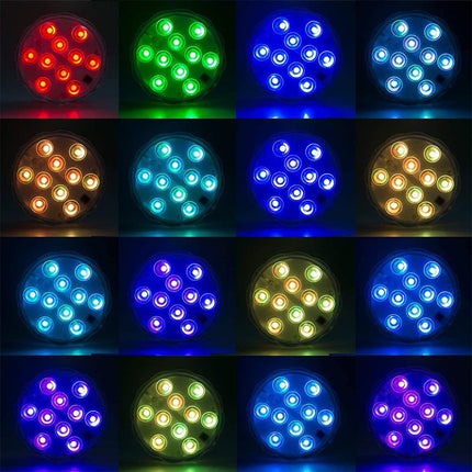 3 LEDs Underwater Light 16 Colors RGB IP68 Waterproof Swimming Pool Light RF Remote Control Submersible Lights For Pond Vase