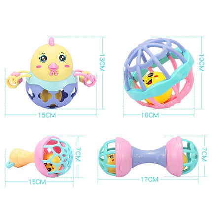 Soft rubber animal hand grasping ball chicken baby holding ring ball fitness soft rubber ball bell ball early education toys