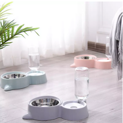 Double Bowl Automatic Drinking Dog Basin Dog Pet Supplies Large